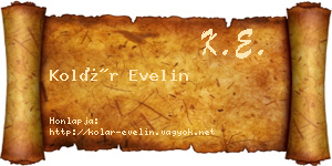 Kolár Evelin névjegykártya